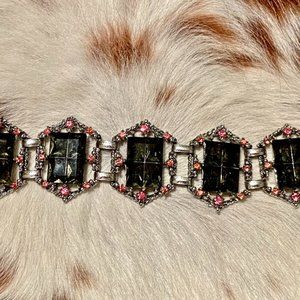 Very Hard to Find - Midnight Magic Type Black Faceted Octagon Bracelet